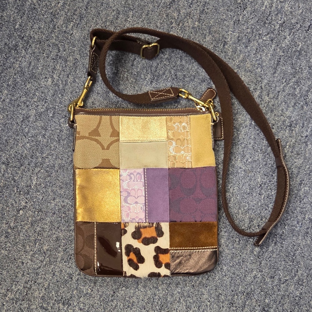 Coach 2006 Purple Y2K Patchwork Crossbody